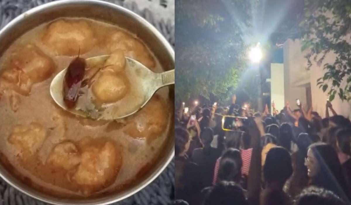 दून यूनिवर्सिटी में छात्राओं का हंगामा, मेस के खाने में कीड़े मिलने का आरोप
