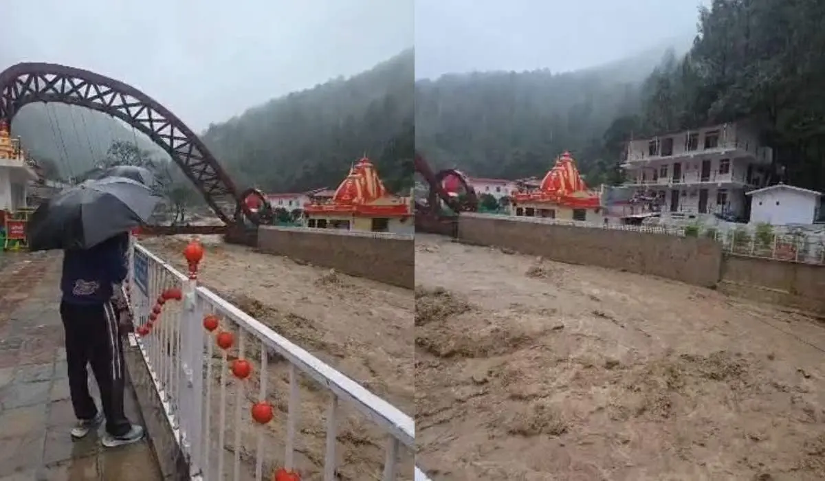 कैंची धाम मंदिर पर उफान पर आई शिप्रा नदी, वीडियो देखें